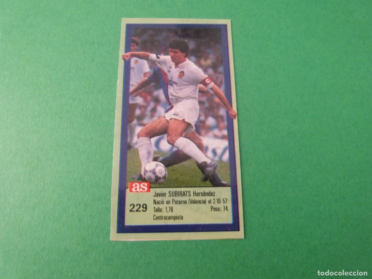 Cromos de f&uacute;tbol: CROMO FUTBOL SUBIRATS VALENCIA C.F. RECORTADO N&ordm; 229 ASES DE LA LIGA 1989-1990/89-90 DIARIO AS