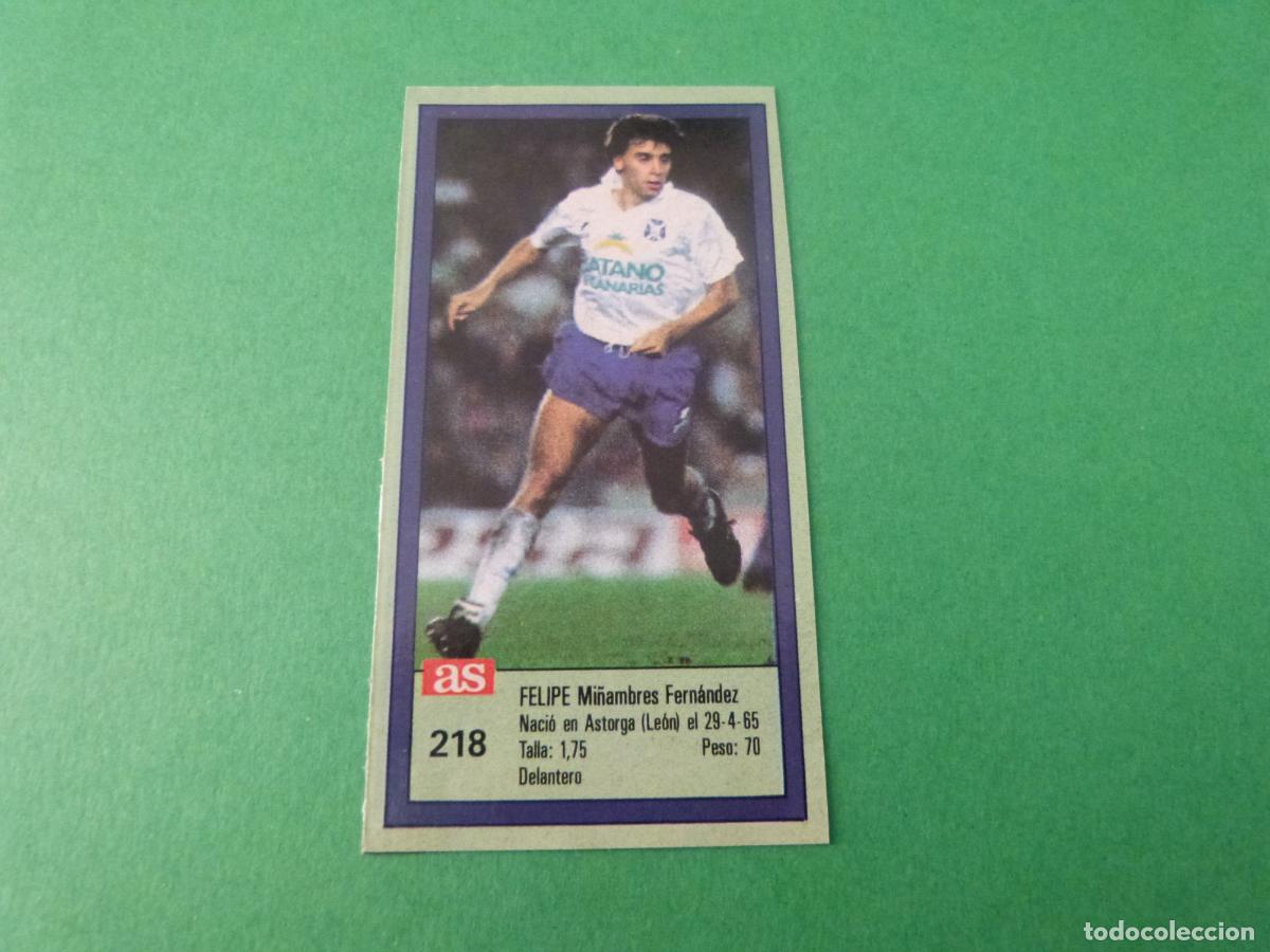 Cromos de f&uacute;tbol: CROMO FUTBOL FELIPE C.D.TENERIFE RECORTADO N&ordm; 218 ASES DE LA LIGA 1989-1990/89-90 DIARIO AS