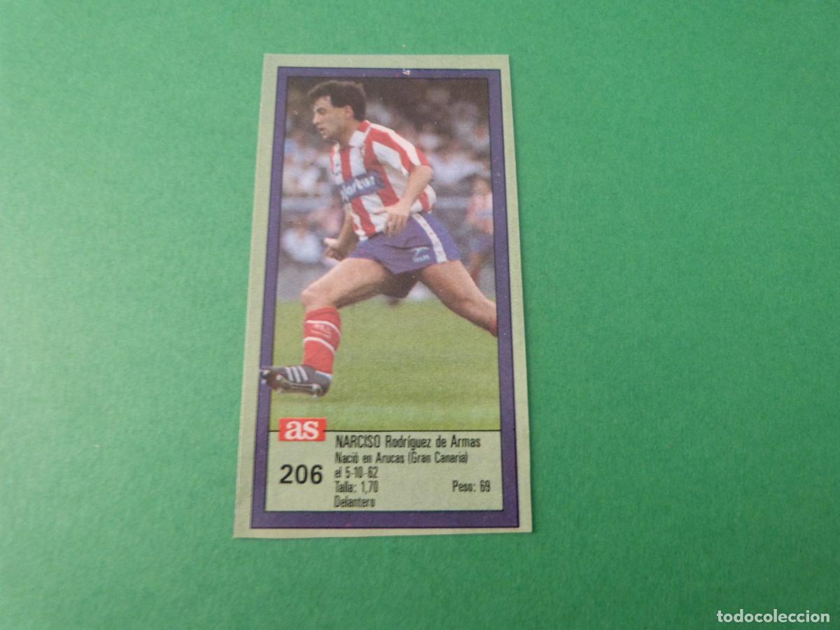Cromos de f&uacute;tbol: CROMO FUTBOL NARCISO SPORTING DE GIJ&Oacute;N RECORTADO N&ordm; 206 ASES DE LA LIGA 1989-1990/89-90 DIARIO AS