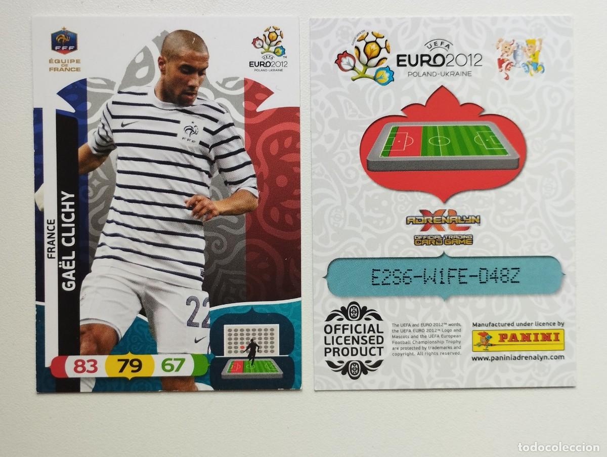 Cromos de f&uacute;tbol: CROMO CARD ADRENALYN PANINI EUROCOPA POLONIA UCRANIA EURO 2012 UEFA FRANCIA 77 GAEL CLICHY