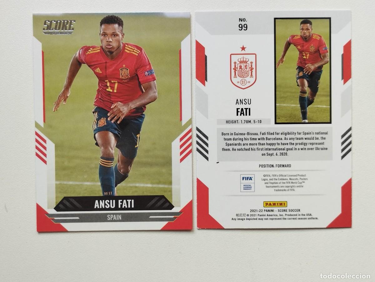 Cromos de f&uacute;tbol: CROMO CARD PANINI SCORE SOCCER 2021 2022 21 22 ESPA&Ntilde;A 99 ANSU FATI