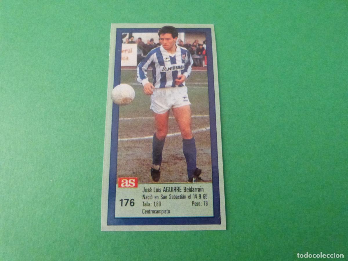 Cromos de f&uacute;tbol: CROMO FUTBOL AGUIRRE REAL SOCIEDAD RECORTADO N&ordm; 176 ASES DE LA LIGA 1989-1990/89-90 DIARIO AS