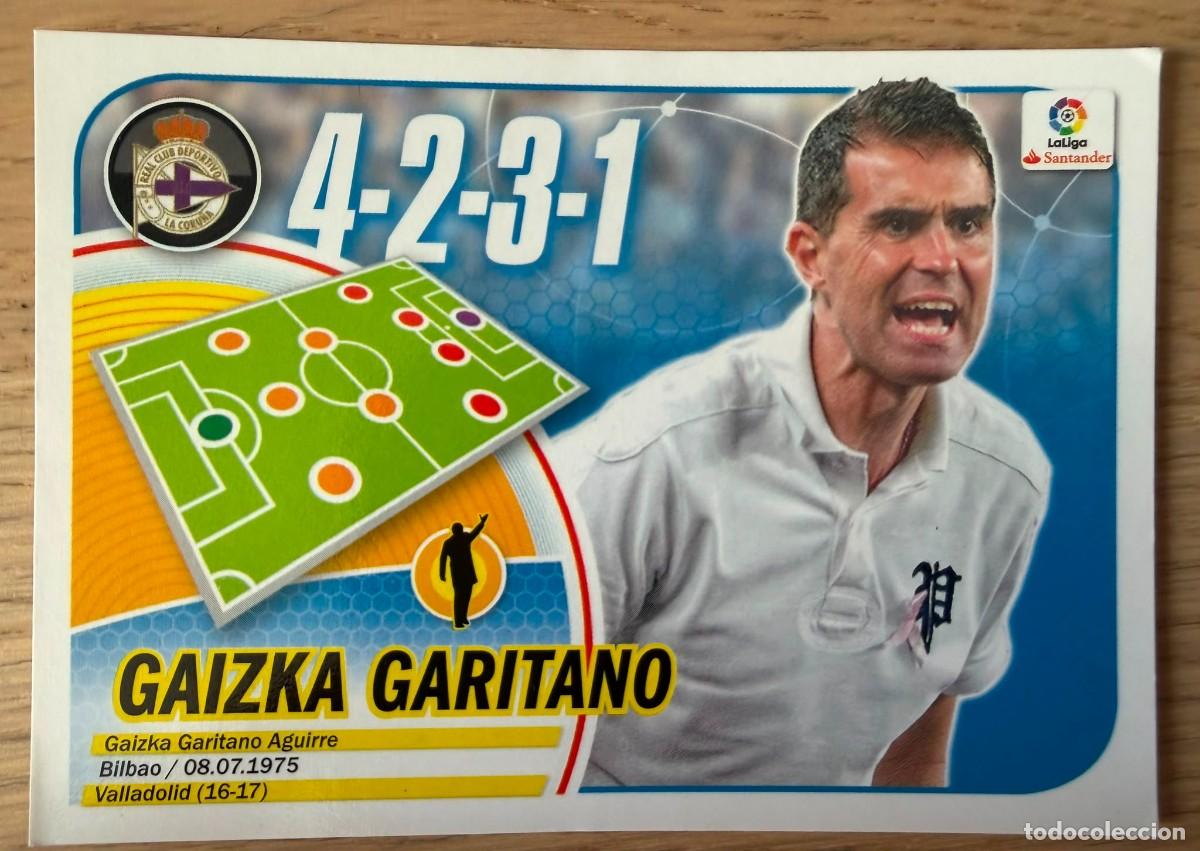 Cromos de f&uacute;tbol: 14 GARITANO ENTRENADOR DEPORTIVO CORI&Ntilde;A 16 17 2016 2017 LIGA SANTANDER COLECCIONES ESTE SIN PEGAR