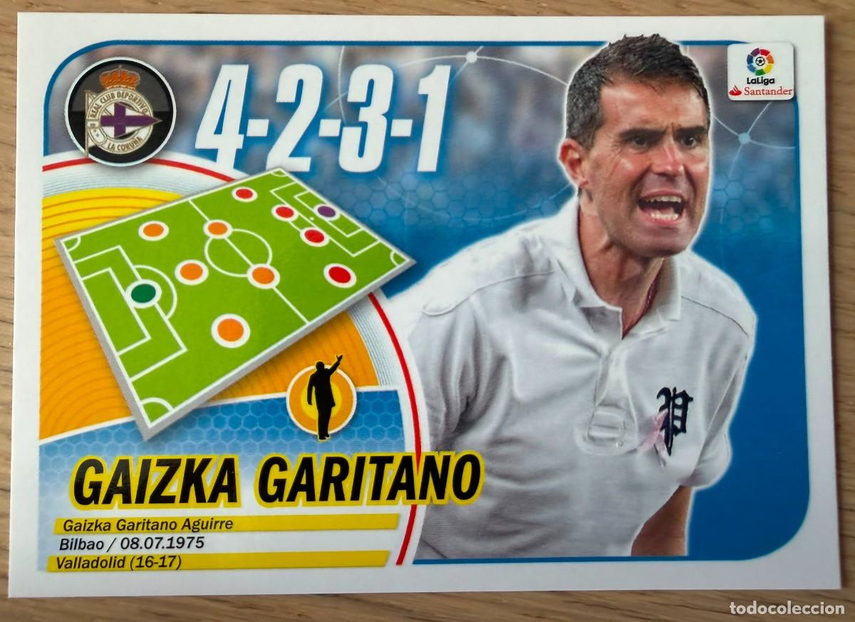 Cromos de f&uacute;tbol: 14 GARITANO ENTRENADOR DEPORTIVO CORI&Ntilde;A 16 17 2016 2017 LIGA SANTANDER COLECCIONES ESTE SIN PEGAR