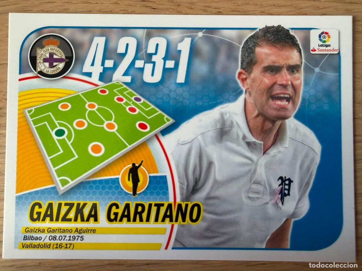 Cromos de f&uacute;tbol: 14 GARITANO ENTRENADOR DEPORTIVO CORI&Ntilde;A 16 17 2016 2017 LIGA SANTANDER COLECCIONES ESTE SIN PEGAR