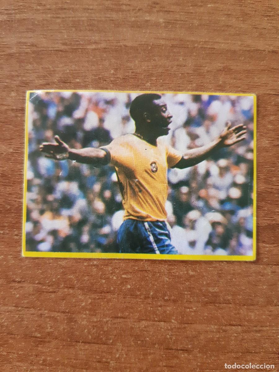 Cromos de f&uacute;tbol: N&deg;34 PEL&Eacute; BRASIL F&Uacute;TBOL EN ACCI&Oacute;N DANONE 82 MUNDIAL ESPA&Ntilde;A 1982. NUNCA PEGADO, SIN PEGAR