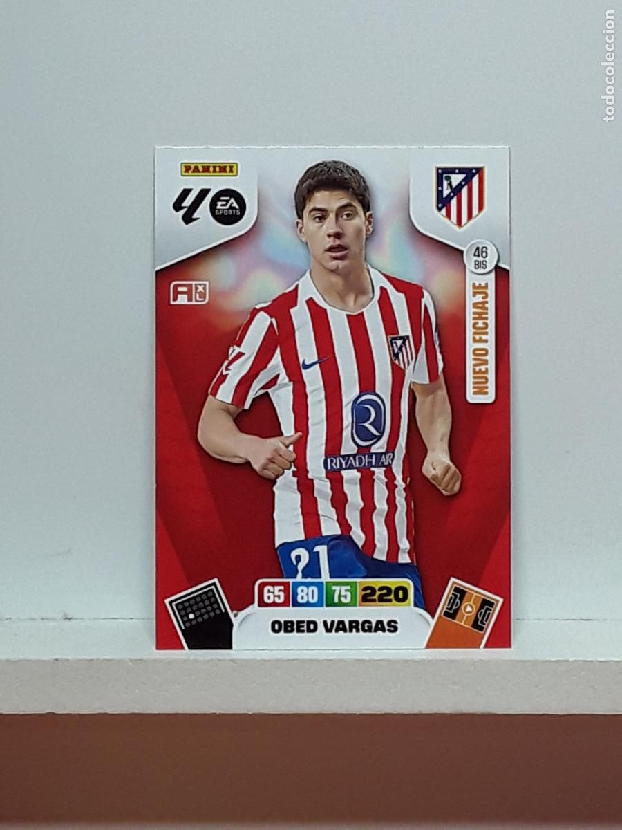 Cartes &agrave; collectionner de Football: ADRENALYN 2025 2026 25 26 ALBUM PANINI LIGA N 46BIS 46 BIS ATLETICO MADRID OBED VARGAS