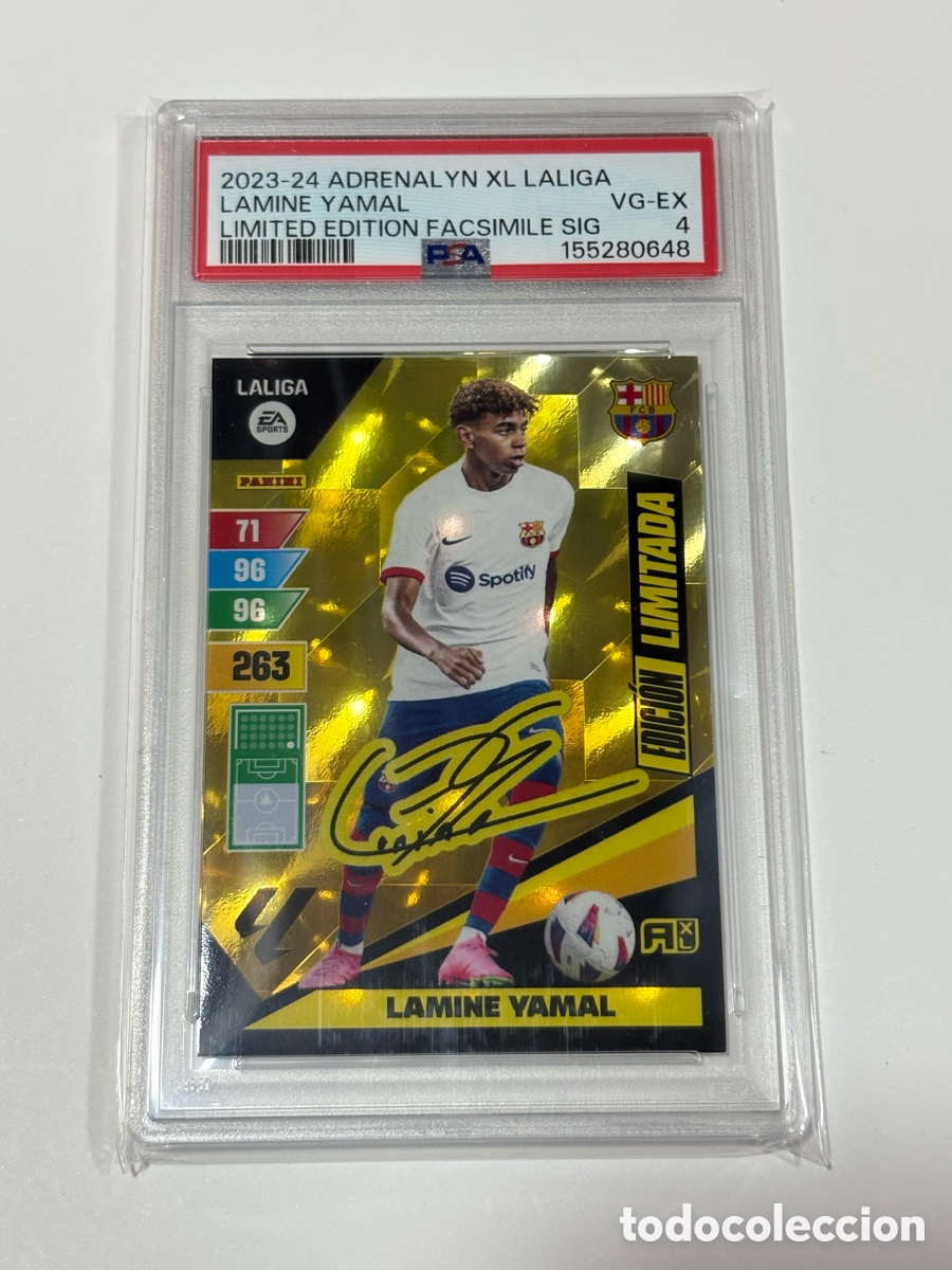 Cromos de f&uacute;tbol: Lamine Yamal PSA 4 Edicion Limitada Facsimil Signature Firma Adrenalyn 23 24 Rookie 2023-24 Auto