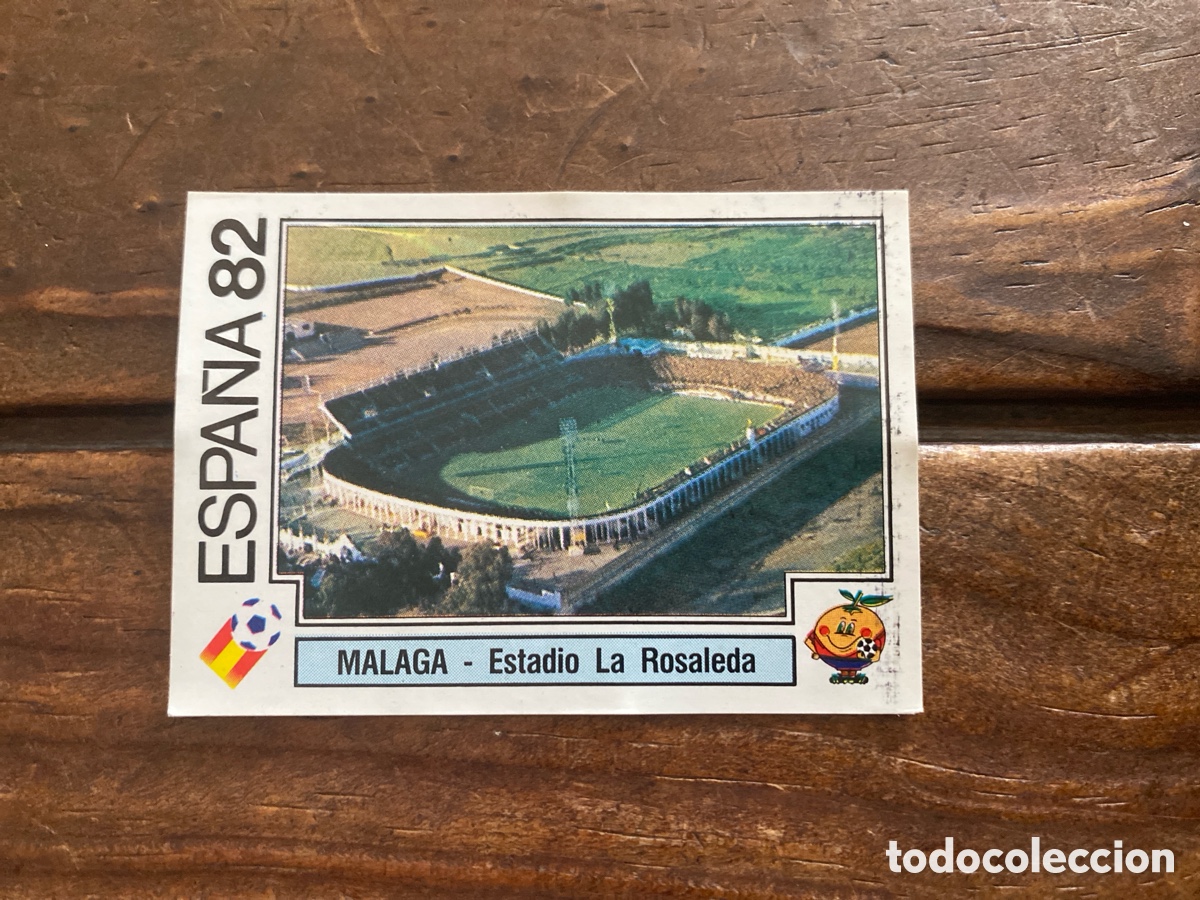 Cromos de f&uacute;tbol: Cromo panini mundial Espa&ntilde;a 82 n&uacute;mero 35 Estadio Malaga - Sticker album world cup 1982 La Rosaleda