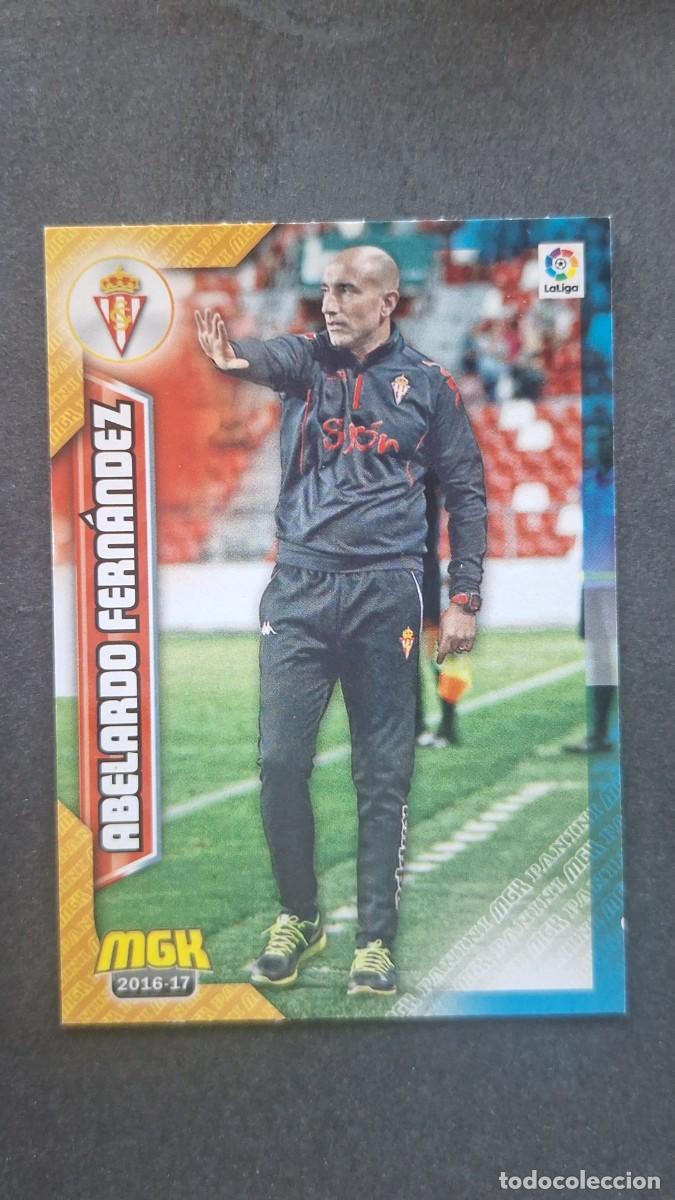 Fu&szlig;ball-Sticker: L1 ABELARDO FERNANDEZ ENTRENADOR SPORTING DE GIJON 461 PANINI MEGACRACKS 2016 2017 16 17