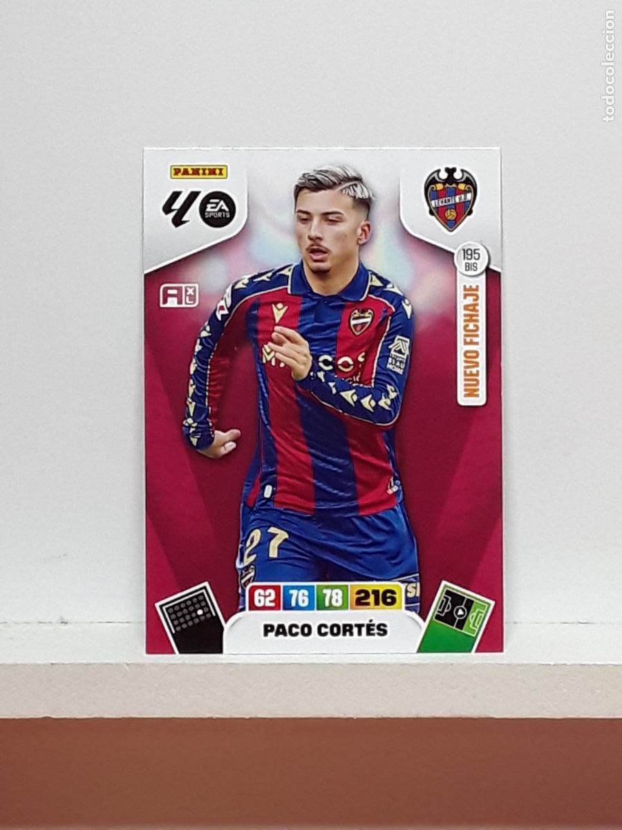 Cromos de f&uacute;tbol: ADRENALYN 2025 2026 25 26 ALBUM PANINI LIGA N 195BIS 195 BIS LEVANTE PACO CORTES