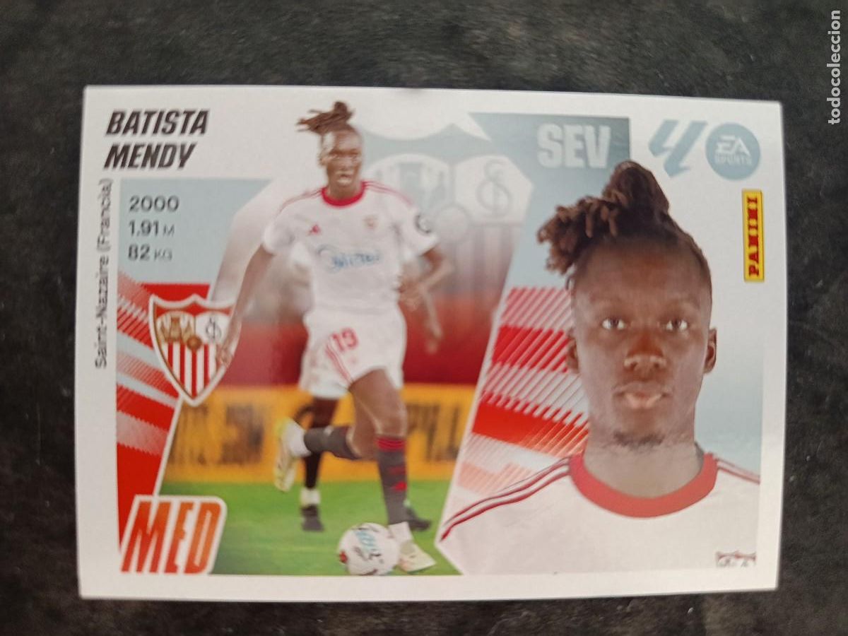 Cromos de f&uacute;tbol: LIGA ESTE 2025-26. #62. BATISTA MENDY &rdquo;&Uacute;LTIMOS FICHAJES&rdquo;. SEVILLA FC.