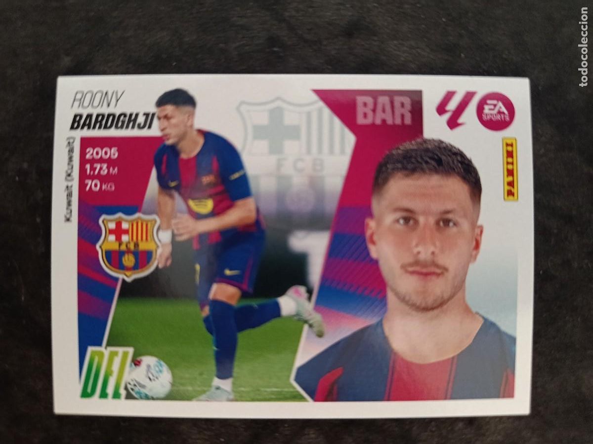 Cromos de f&uacute;tbol: LIGA ESTE 2025-26. #41. BARDGHJI &rdquo;&Uacute;LTIMOS FICHAJES&rdquo;. FC.BARCELONA