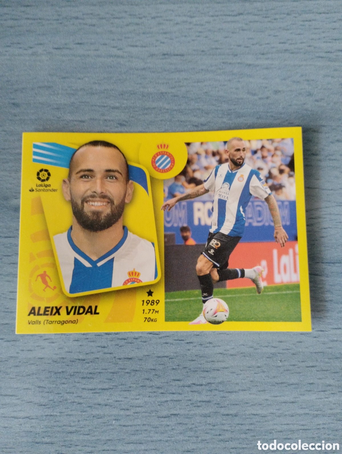 Cromos de f&uacute;tbol: Cromo ediciones este liga 21 22 coloca 13 bis Aleix Vidal Espanyol sin pegar