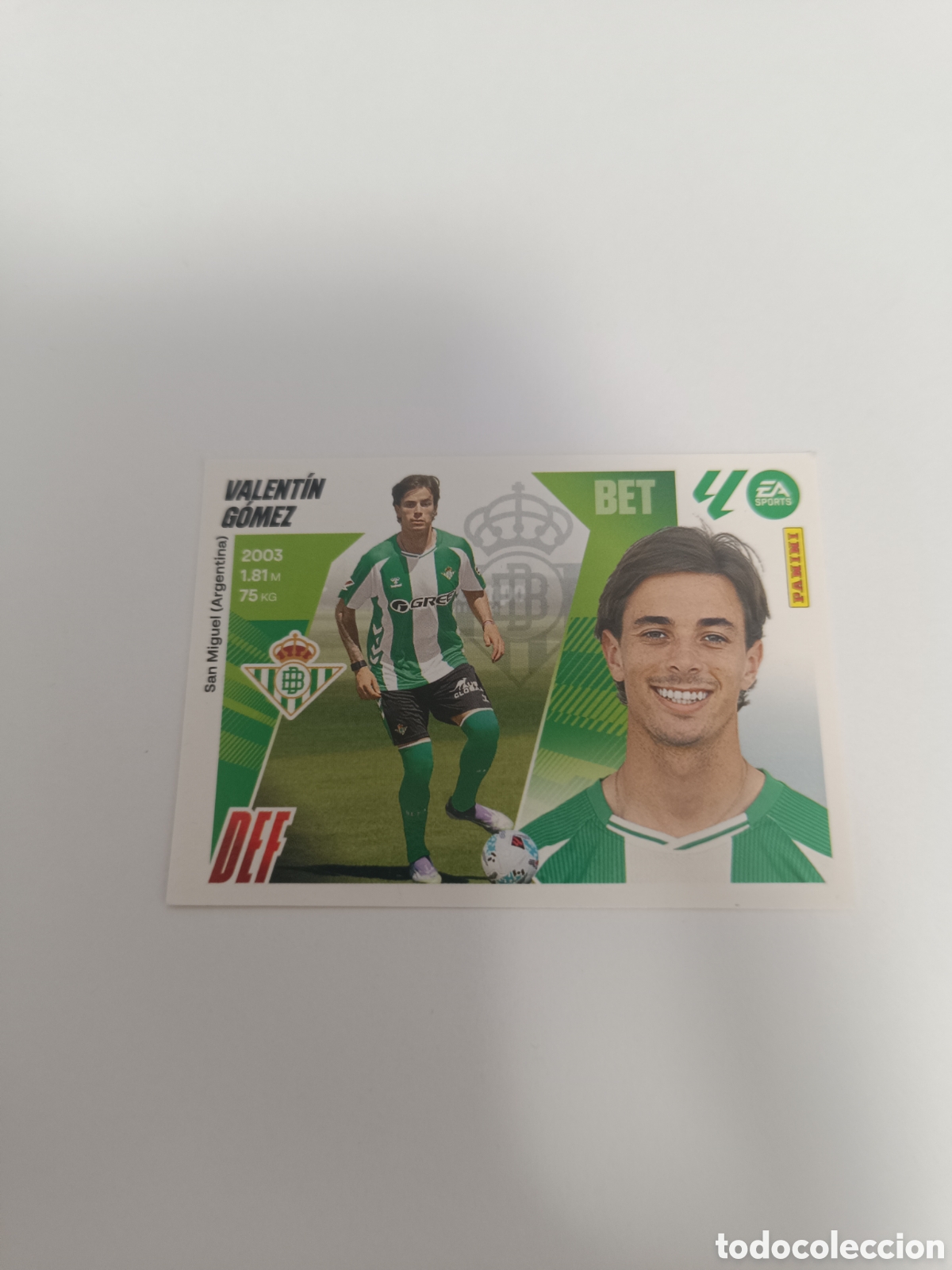 Cromos de f&uacute;tbol: Panini liga este 25-26 Valent&iacute;n G&oacute;mez Betis 3