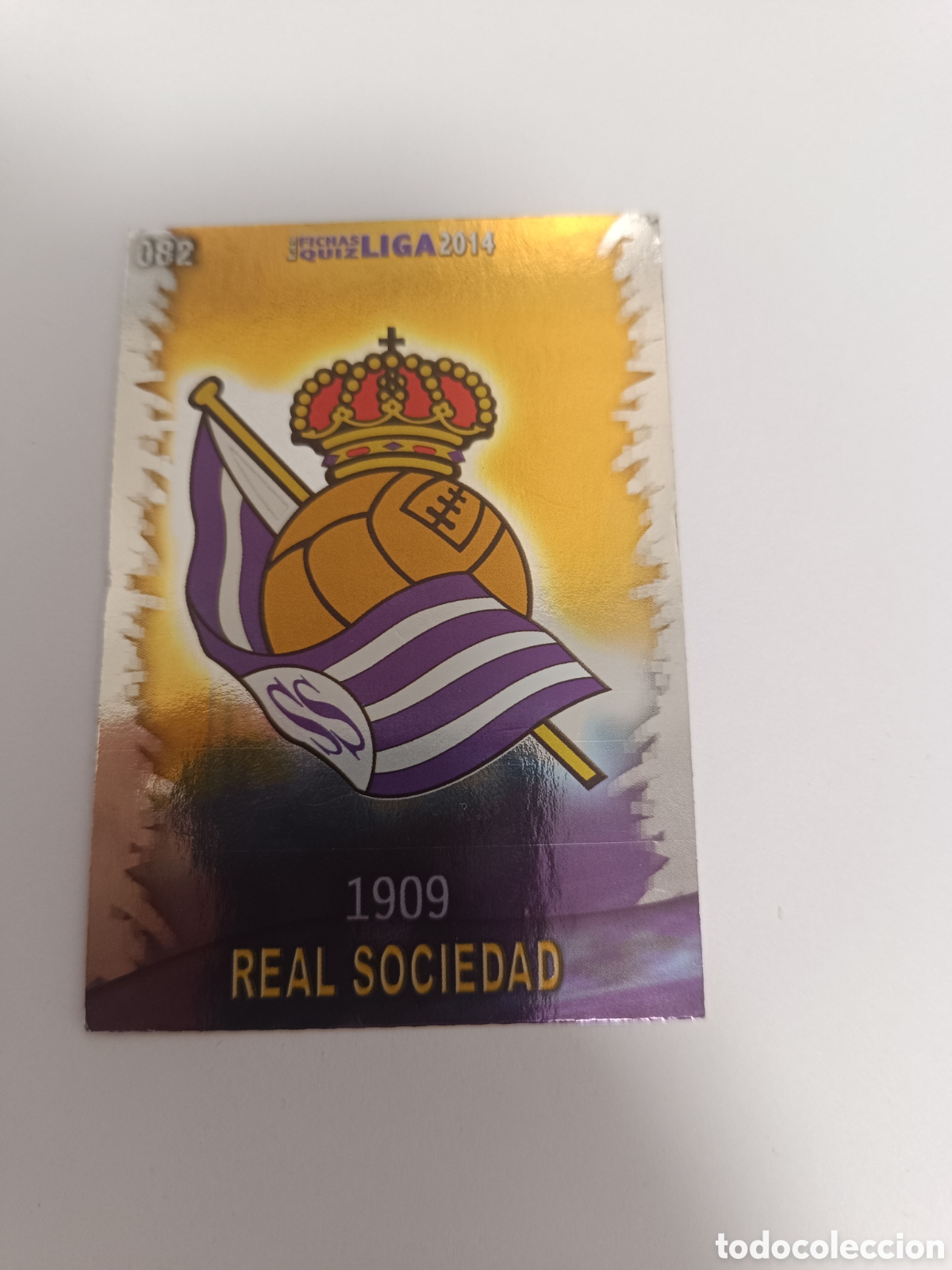 Cromos de f&uacute;tbol: Fichas quiz liga 2014 mundi cromo escudo real sociedad 082
