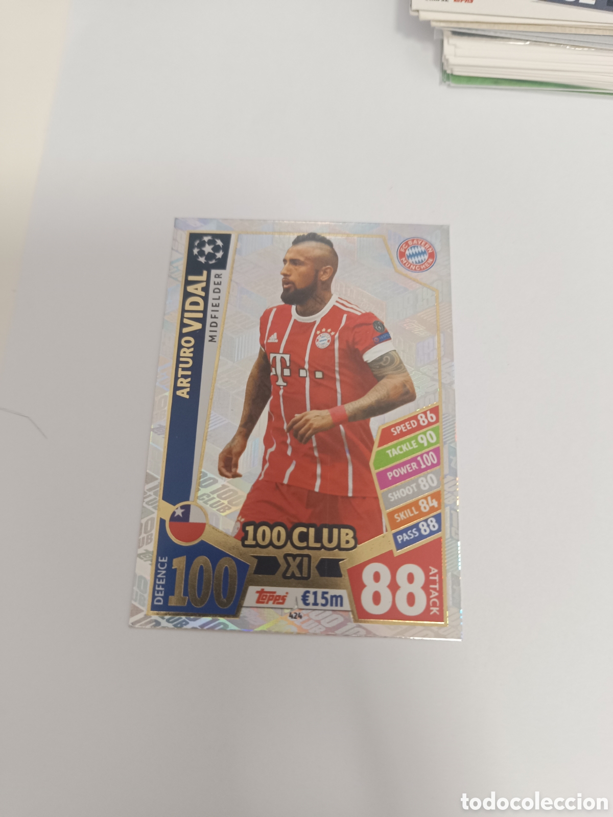 Cromos de f&uacute;tbol: Match attax topps champions Arturo Vidal Bayern munich