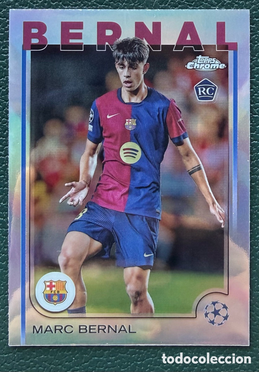 Fu&szlig;ball-Sticker: 39 MARC BERNAL REFRACTOR FC BARCELONA FICHAS ALBUM TOPPS UEFA CLUB COMPETITIONS 2024 2025 24 25