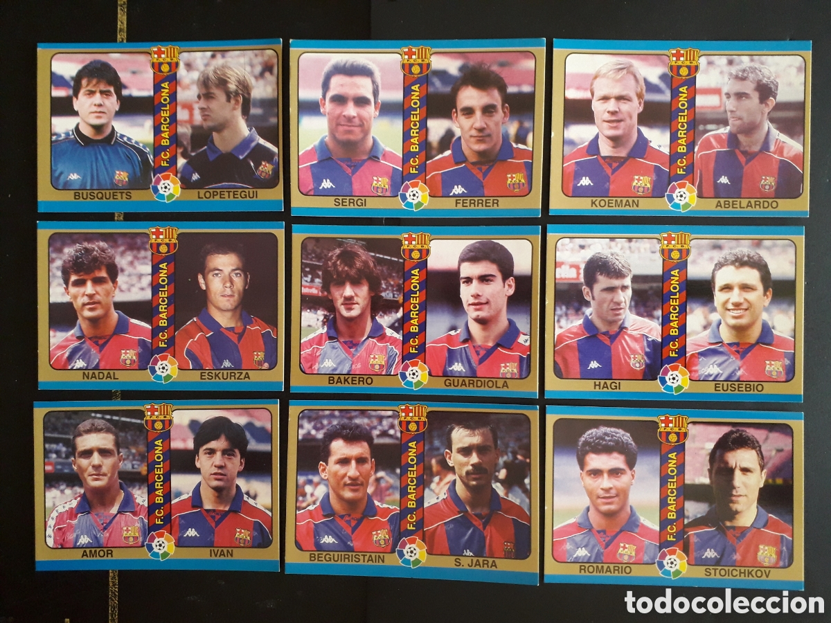 Cromos de f&uacute;tbol: 9 CROMOS FC BARCELONA F&Uacute;TBOL TOTAL MUNDICROMO MC 94 95 1995 EQUIPO COMPLETO PEDIDO M&Iacute;NIMO 3&euro;