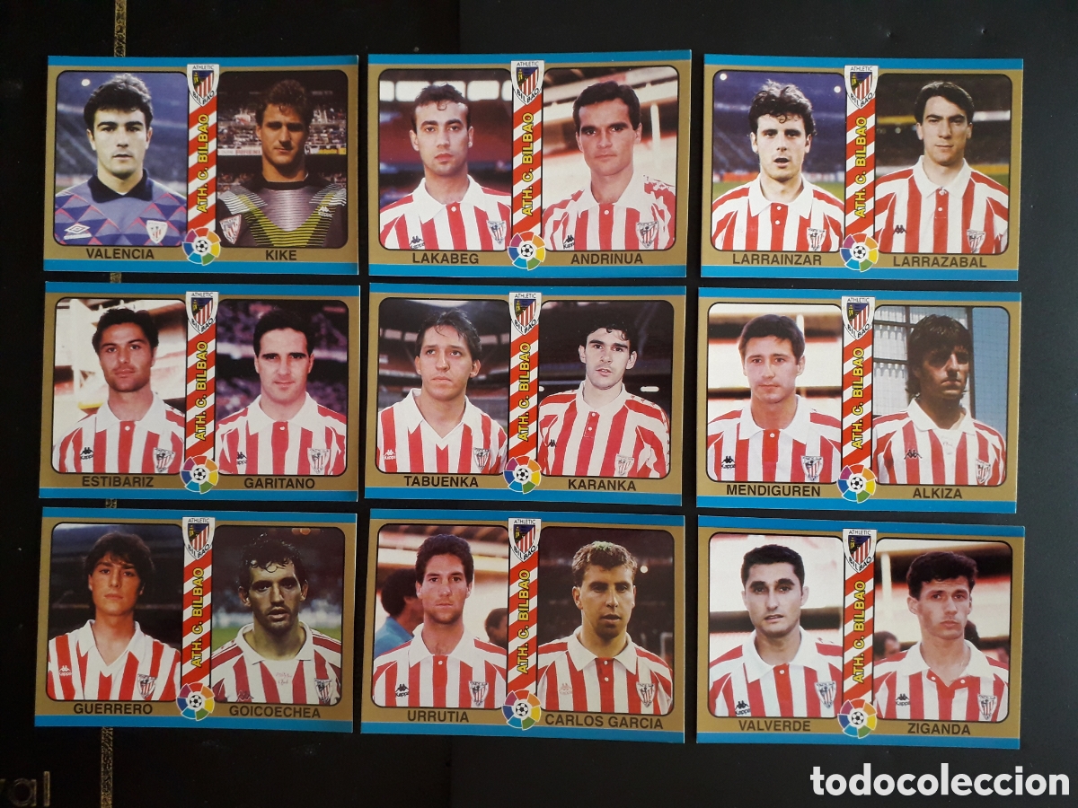 Cromos de f&uacute;tbol: 9 CROMOS ATHLETIC DE BILBAO F&Uacute;TBOL TOTAL MUNDICROMO MC 94 95 1995 EQUIPO COMPLETO PEDIDO M&Iacute;NIMO 3&euro;.