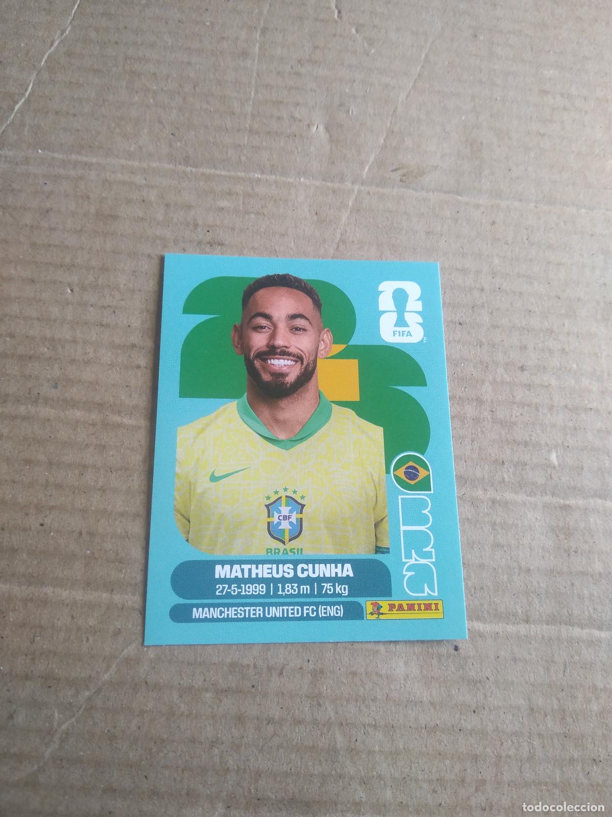 Cromos de f&uacute;tbol: BRA 17 MATHEUS CUNHA BRASIL CROMO FUTBOL PANINI MUNDIAL 2026 WORLD CUP COPA MUNDO