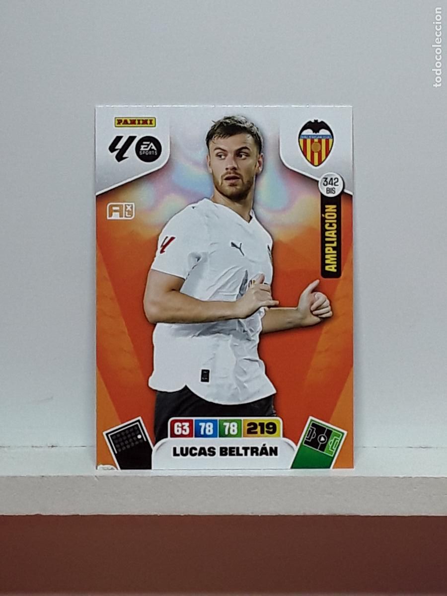 Cromos de f&uacute;tbol: ADRENALYN 2025 2026 25 26 ALBUM PANINI LIGA N 342BIS 342 BIS VALENCIA LIMITADA LUCAS BELTRAN