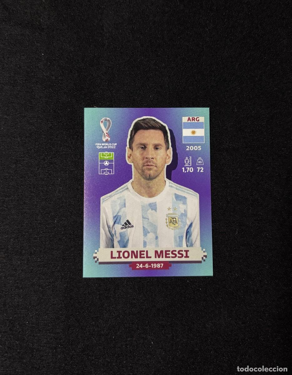 Cromos de f&uacute;tbol: Cromo Panini Mundial Qatar 2022 Lionel Messi Argentina ARG20