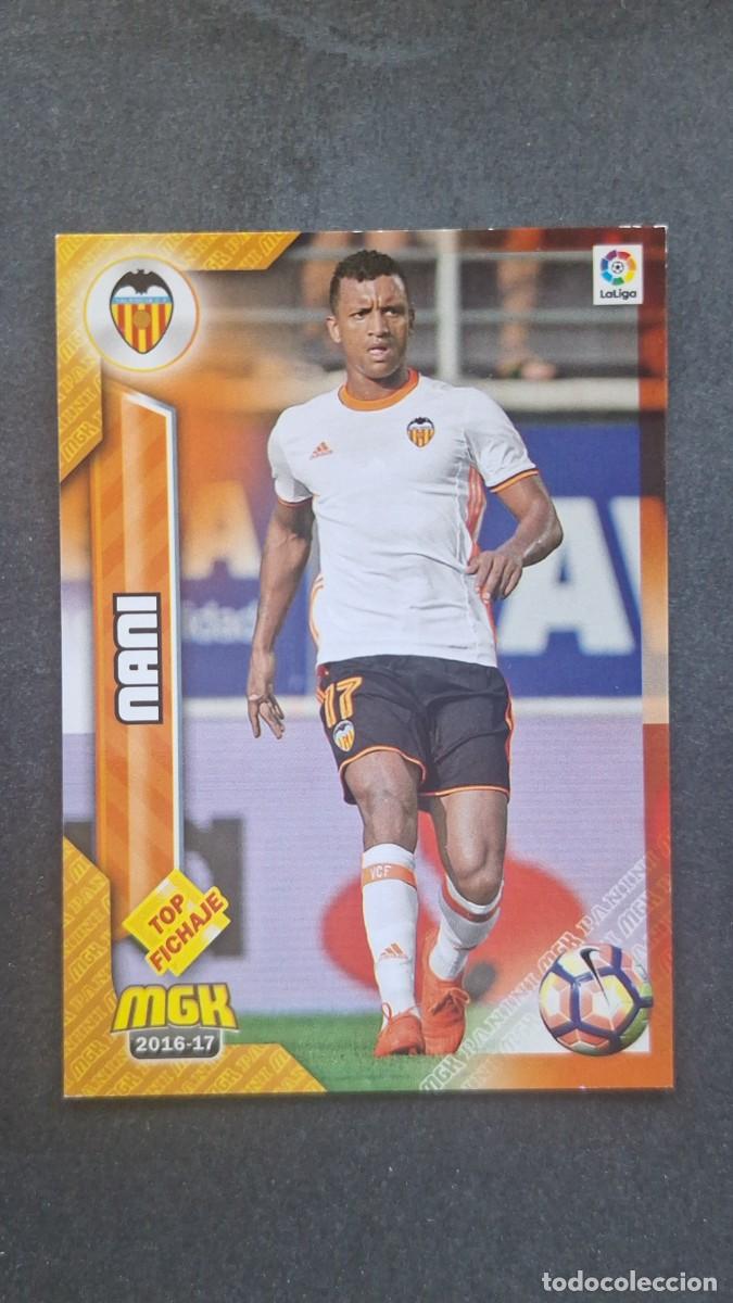 Cromos de f&uacute;tbol: L1 NANI VALENCIA C. F. 508 TOP FICHAJE PANINI MEGACRACKS 2016 2017 16 17