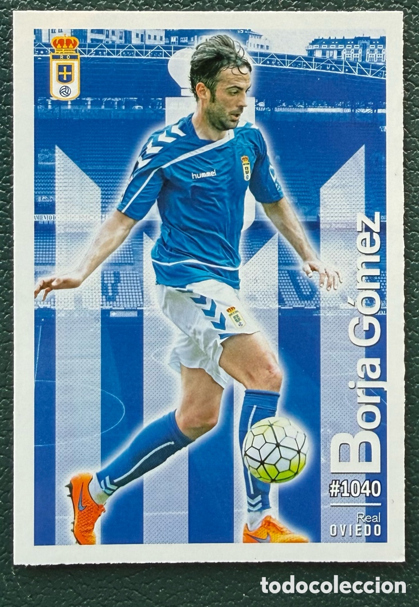 Fu&szlig;ball-Sticker: 1040 BORJA GOMEZ REAL OVIEDO FICHAS ALBUM MUNDICROMO 2015 2016 15 16