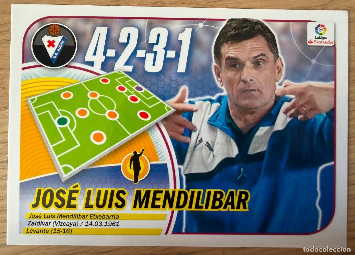 Cromos de f&uacute;tbol: 16 MENDILIBAR ENTRENADOR EIBAR 16 17 2016 2017 LIGA SANTANDER COLECCIONES ESTE SIN PEGAR STICKER