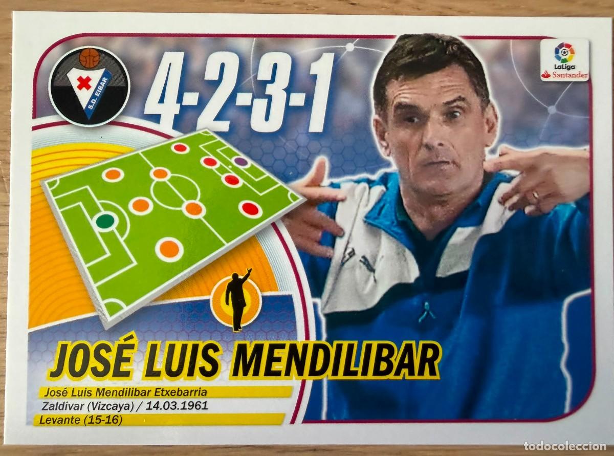 Cromos de f&uacute;tbol: 16 MENDILIBAR ENTRENADOR EIBAR 16 17 2016 2017 LIGA SANTANDER COLECCIONES ESTE SIN PEGAR STICKER
