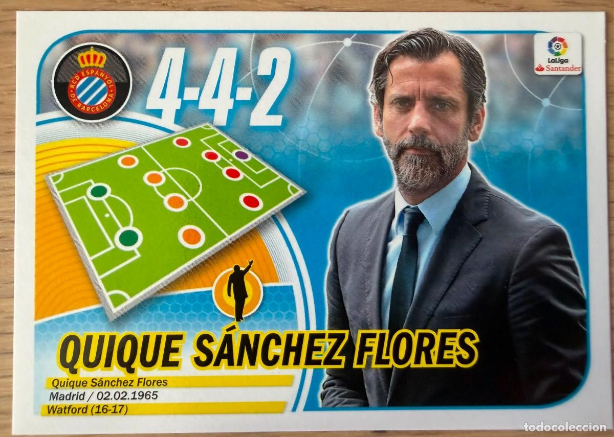 Cromos de f&uacute;tbol: 18 SANCHEZ FLORES ENTRENADOR ESPANYOL 16 17 2016 2017 LIGA SANTANDER COLECCIONES ESTE SIN PEGAR
