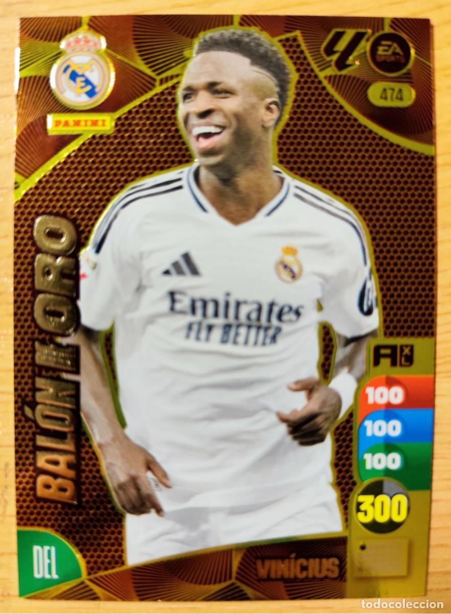 Cromos de f&uacute;tbol: CARD FOOTBALL 474 VINICIUS BAL&Oacute;N DE ORO DEL REAL MADRID PANINI LIGA ADRENALYN XL 2024 2025 24 25