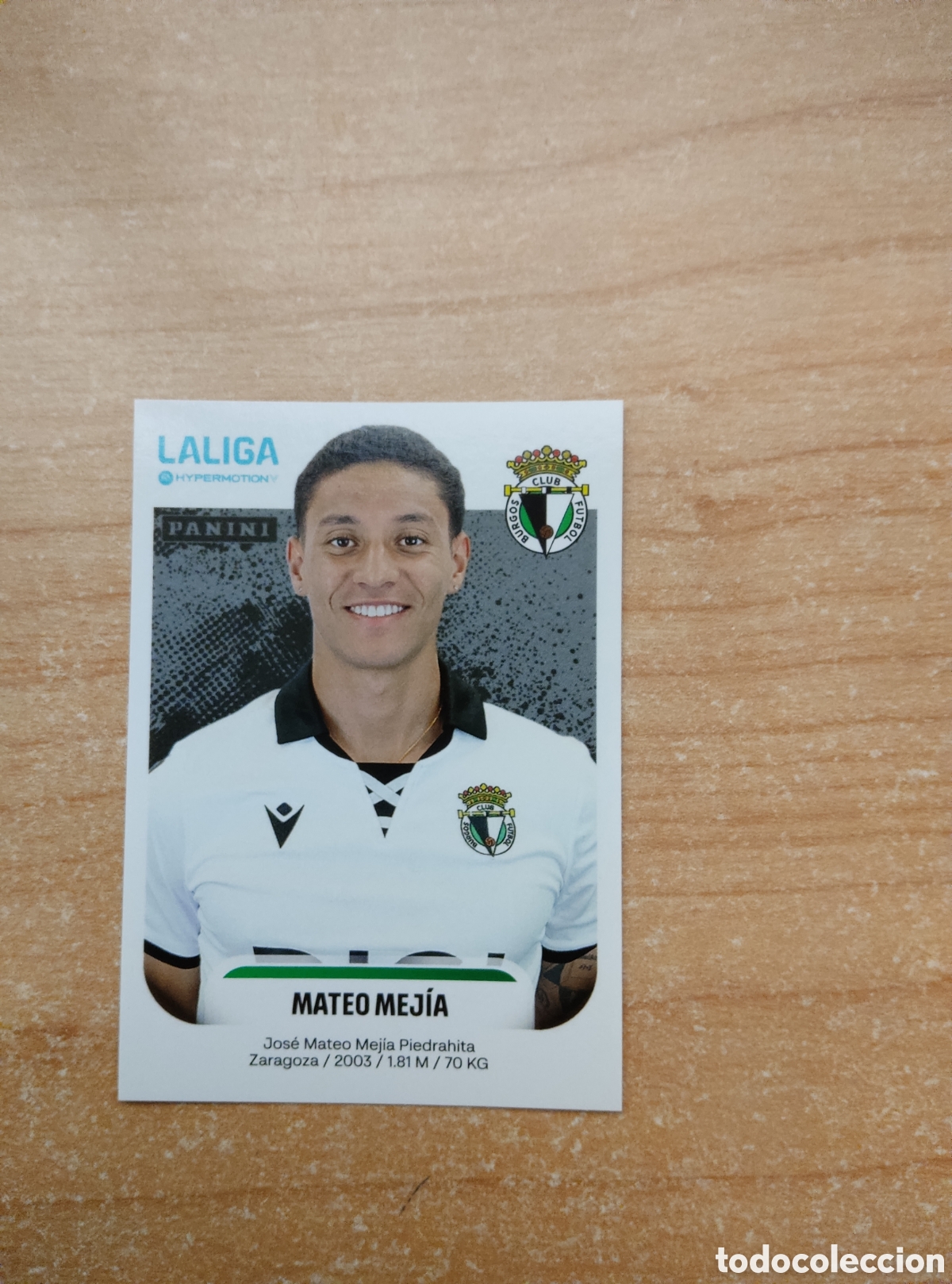 Cromos de f&uacute;tbol: 75A MATEO MEJIA BURGOS LIGA HYPERMOTION 2025 2026