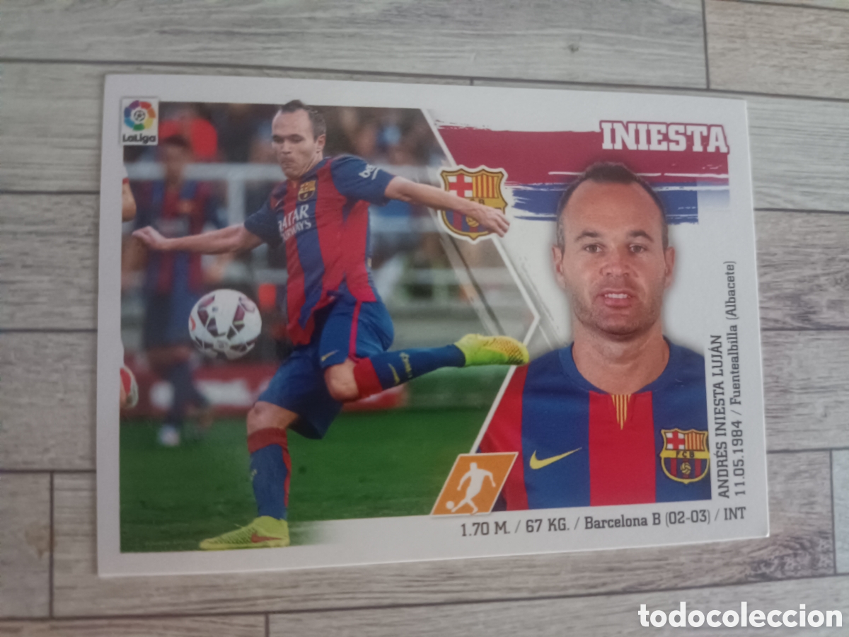Fu&szlig;ball-Sticker: 14 ANDRES INIESTA BARCELONA LIGA ESTE 2015 2016 PANINI 15 16