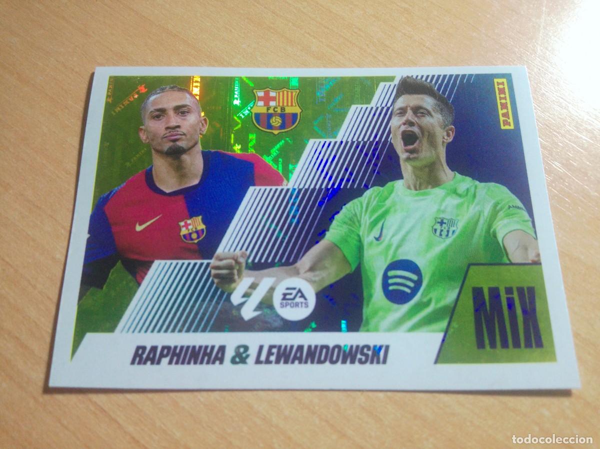 Cromos de f&uacute;tbol: MIX 21 RAPHINHA LEWNDOWSKI DEL BARCELONA 25 26 LIGA ESTE 2025 2026 SIN PEGAR