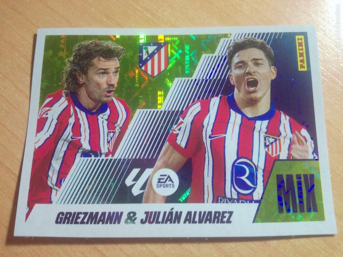 Cromos de f&uacute;tbol: MIX 10 GRIEZMANN Y JULIAN ALVAREZ ATLETICO DE MADRID 25 26 LIGA ESTE 2025 2026 SIN PEGAR