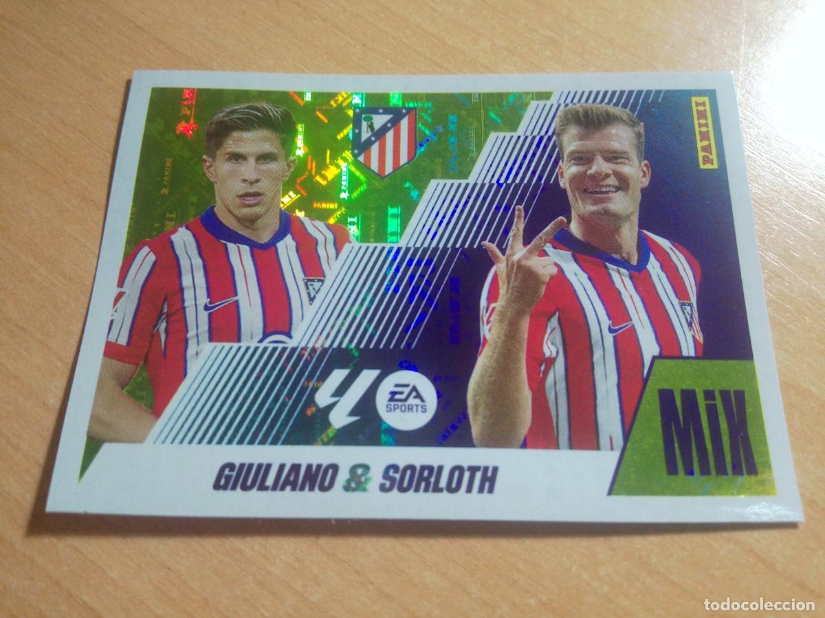 Cromos de f&uacute;tbol: MIX 9 GIULIANO Y SORLOTH ATLETICO DE MADRID 25 26 LIGA ESTE 2025 2026 SIN PEGAR
