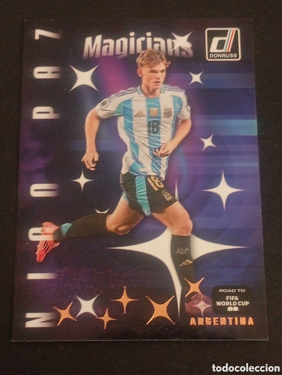Cromos de f&uacute;tbol: 25 NICO PAZ ARGENTINA MAGICIANS 2026 FIFA WORLD CUP MUNDIAL DONRUSS ROAD CARDS TOPPS