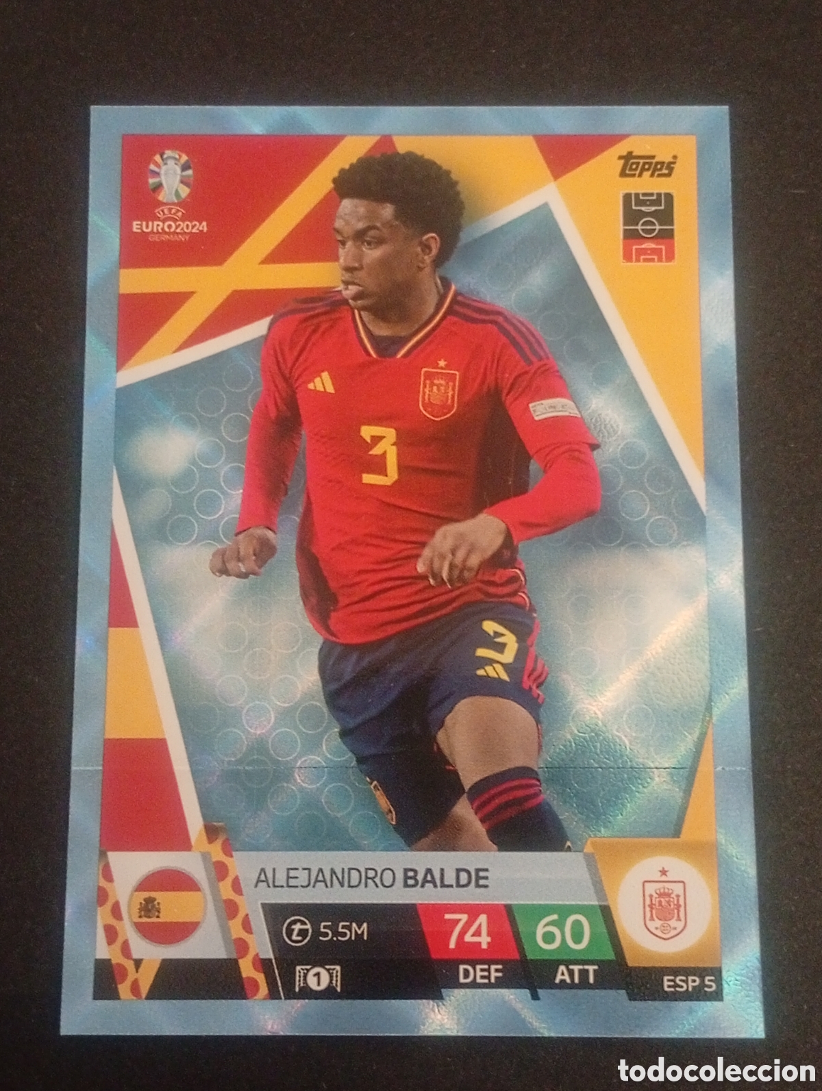 Cromos de f&uacute;tbol: rookie paralela blue ESP 5 BALDE SPAIN ESPA&Ntilde;A BARCELONA TOPPS MATCH ATTAX EURO EUROCOPA 24 2024 ESP5
