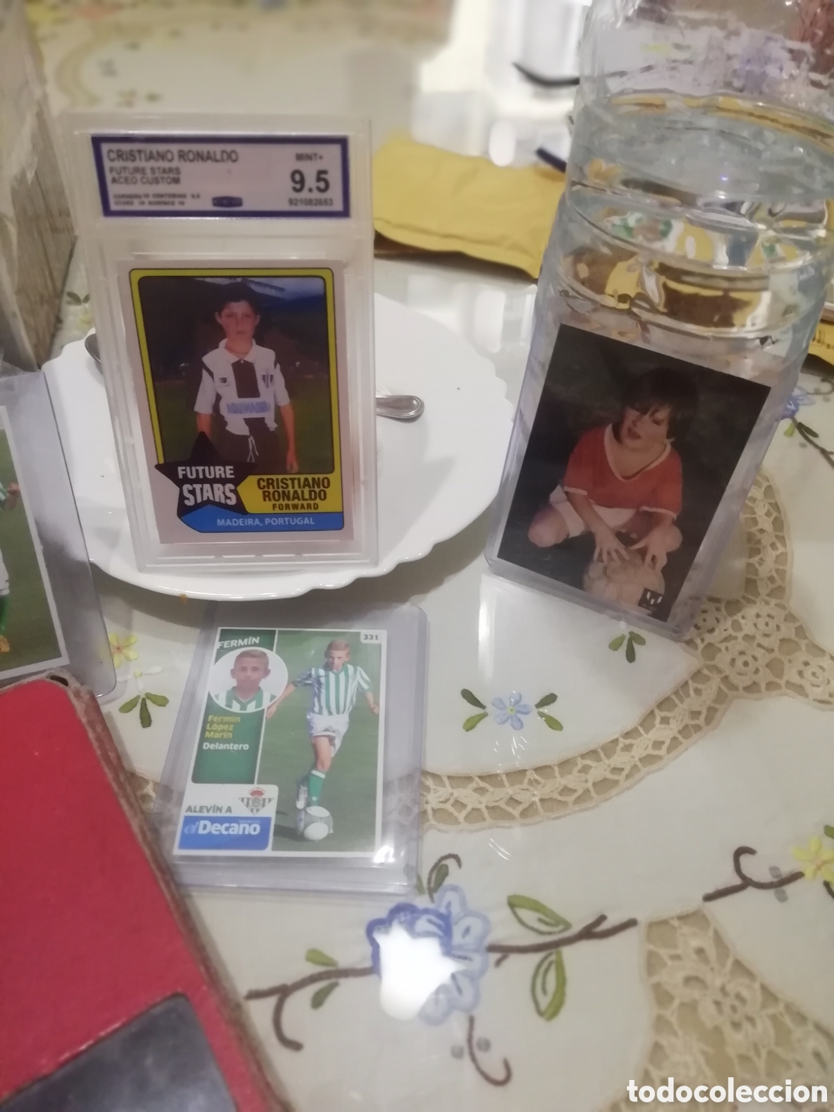 Cromos de f&uacute;tbol: Cromos Messi cristiano y fermin chavales.