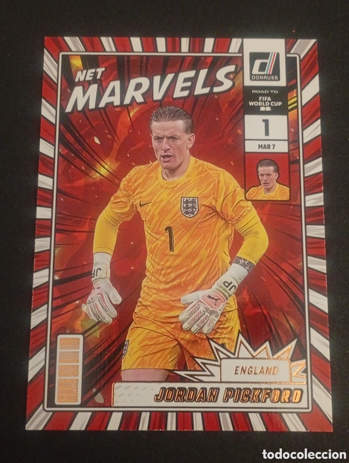 Cromos de f&uacute;tbol: 1 PICKFORD ENGLAND MARVELS 2026 FIFA WORLD CUP MUNDIAL DONRUSS ROAD CARDS TOPPS