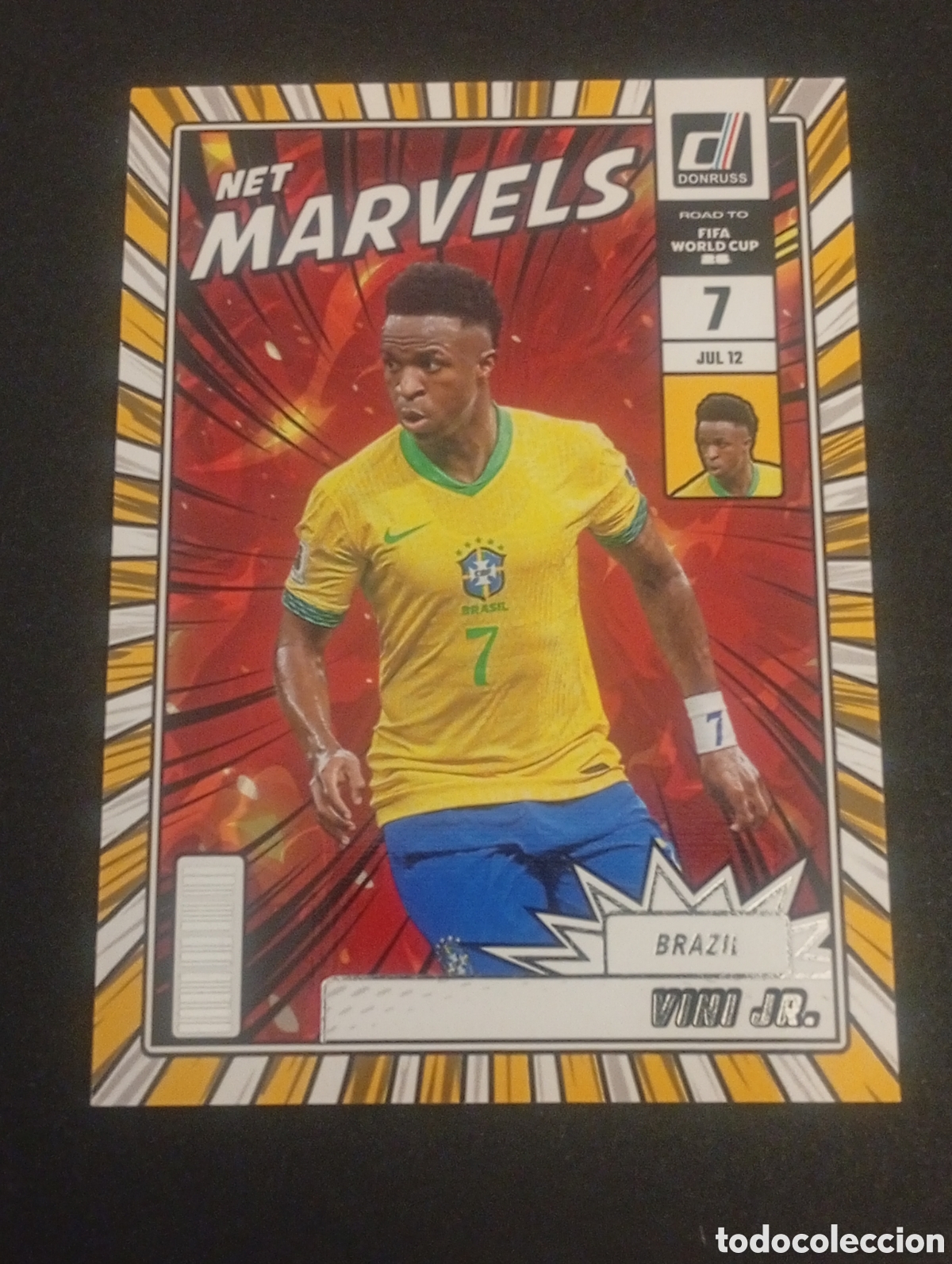 Cromos de f&uacute;tbol: silver 18 VINI VINICIUS JR BRASIL REAL MADRID MaRVELS 2026 FIFA WORLD CUP MUNDIAL DONRUSS ROAD TOPPS