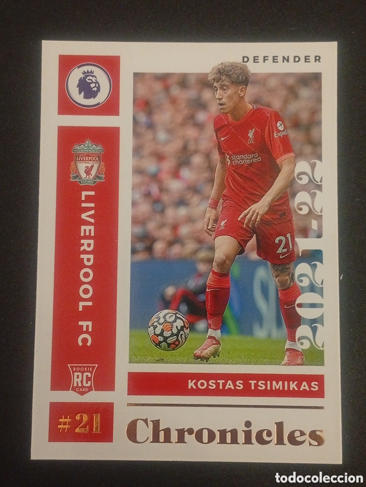 Cromos de f&uacute;tbol: 13 KOSTAS TSIMIKAS LIVERPOOL PANINI CHRONICLES 2021 2022 21 22 PREMIER LEAGUE