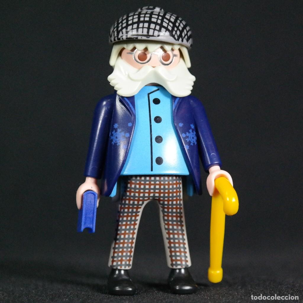 Cromos de f&uacute;tbol: Playmobil abuelo con baston ☼