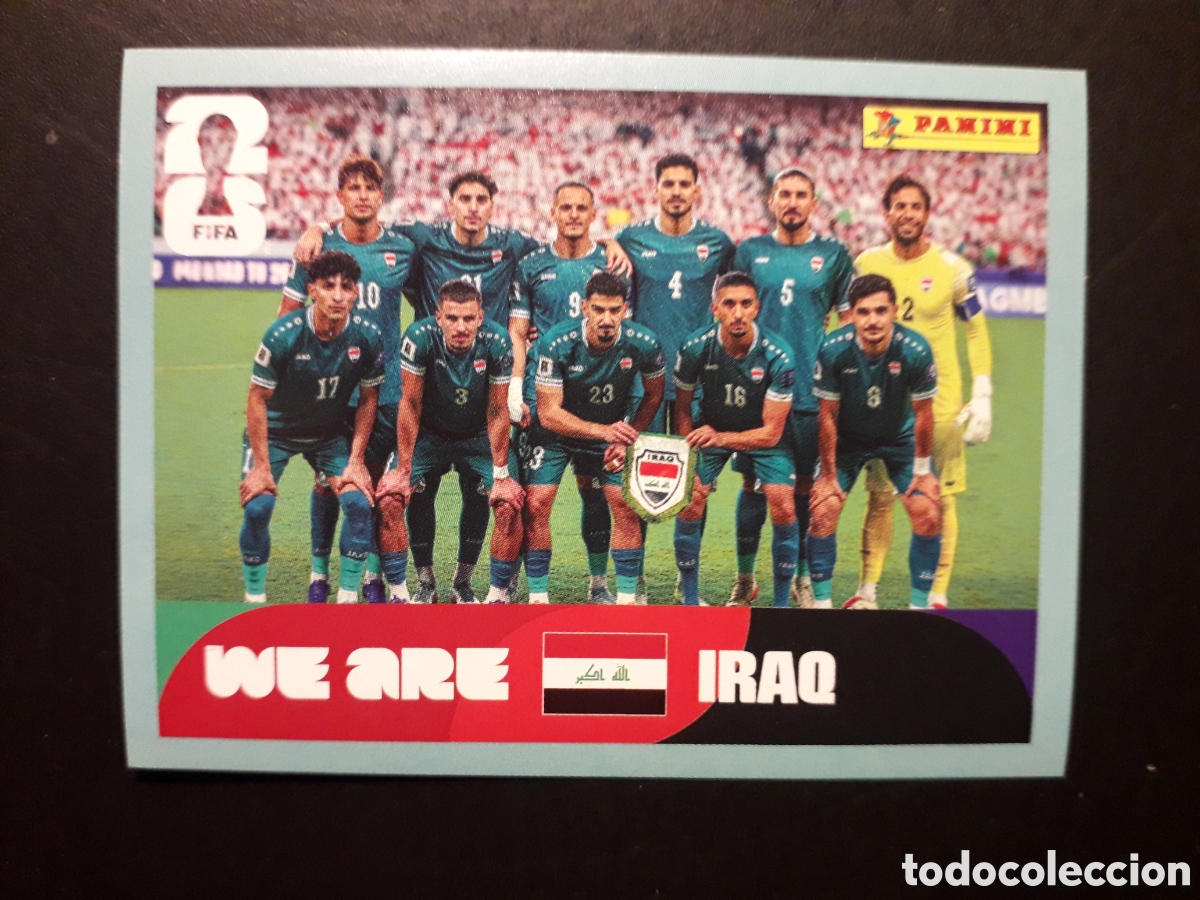 Cromos de f&uacute;tbol: EQUIPO IRAQ IRQ 13 MUNDIAL F&Uacute;TBOL 2026 FIFA WORLD CUP PANINI SIN PEGAR PEDIDO M&Iacute;NIMO 3&euro;