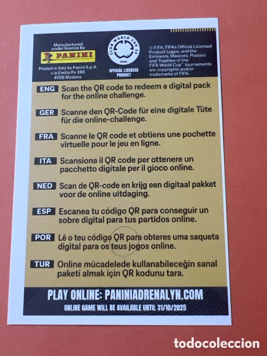 Cromos de f&uacute;tbol: C4665. GET YOUR DIGITAL PACK PANINI ADRENALYN XL CLUB WORLD CUP 25