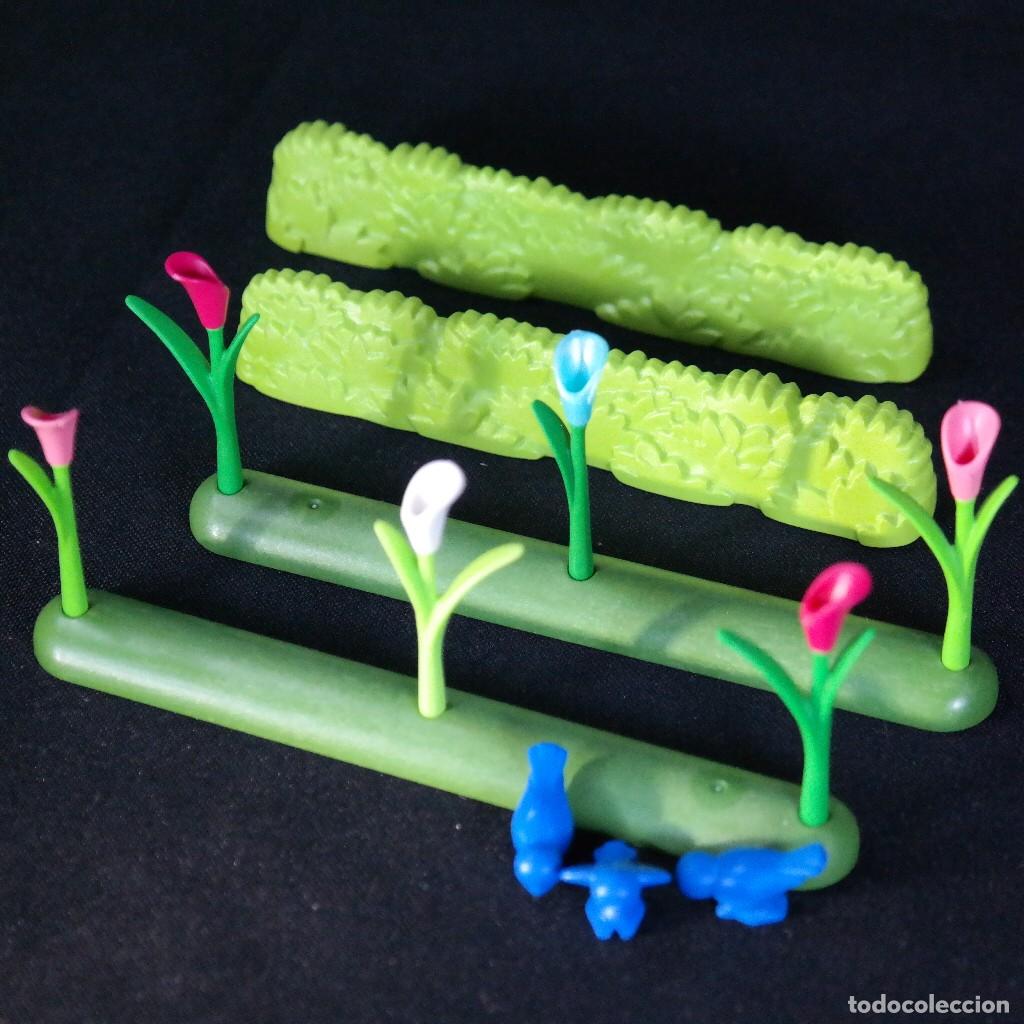 Cromos de f&uacute;tbol: Playmobil vallas con flores ☼