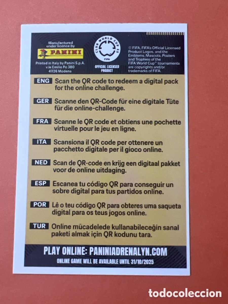 Cromos de f&uacute;tbol: C4685. GET YOUR DIGITAL PACK PANINI ADRENALYN XL CLUB WORLD CUP 25