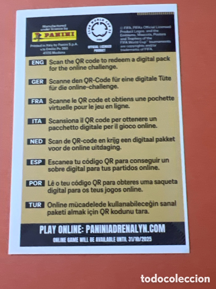 Cromos de f&uacute;tbol: C4695. GET YOUR DIGITAL PACK PANINI ADRENALYN XL CLUB WORLD CUP 25